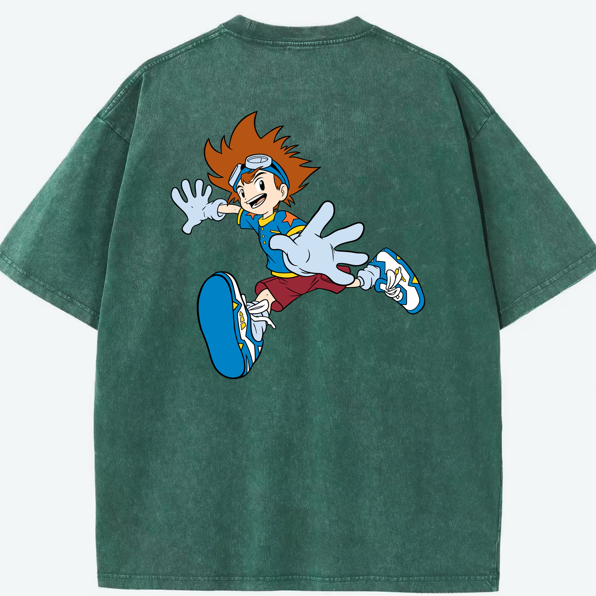 （画像用） Digimon デジタルモンスター/デジモン 綿100% ヴィンテージ風 半袖Tシャツ（背面プリント）